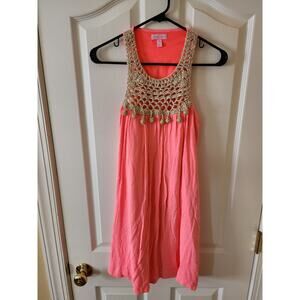 Lilly Pulitzer Rachelle Dress Pink Size XS Crochet Sleeveless Flowy Boho Chic